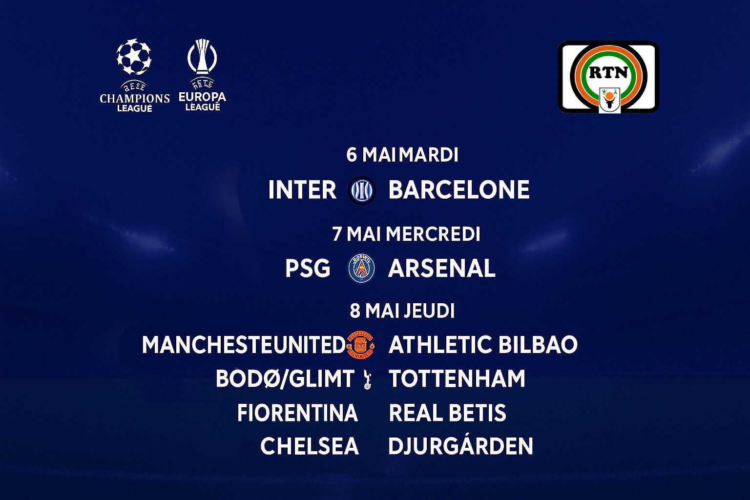 L’excitation de la Ligue des Champions et de la Ligue Europa sur les écrans de RTN